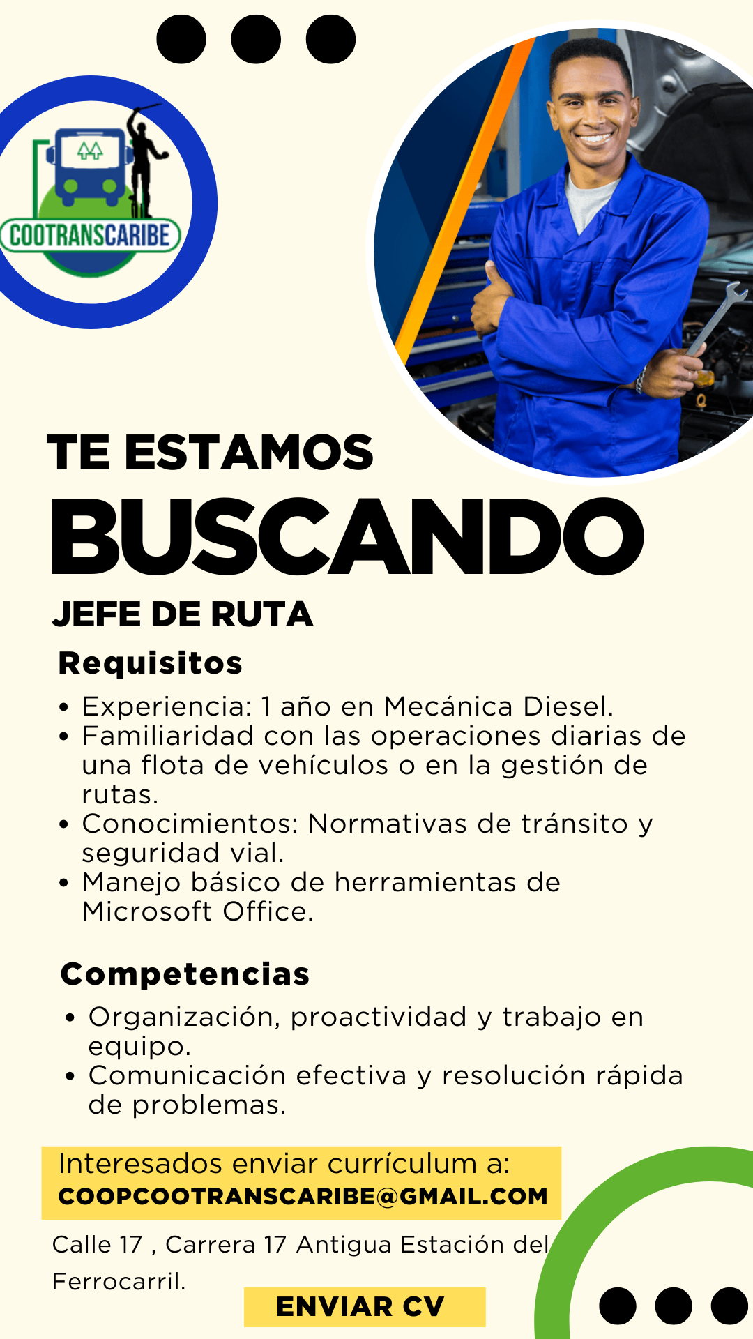 VACANTE DE JEFE DE RUTA